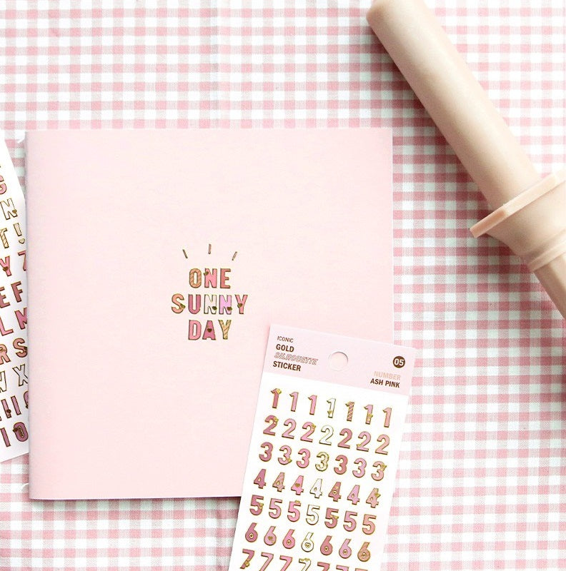 Iconic Gold Silhouette Alphabet & Number Stickers