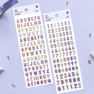 Iconic Gold Silhouette Alphabet & Number Stickers