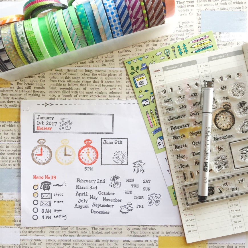 Sakuralala x eric Hello Small Things! Clear Stamps - Plan On It