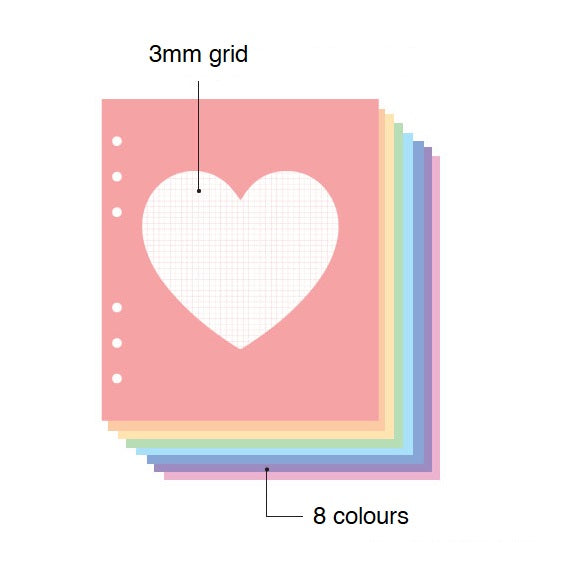Jam Studio A6 Wide Deco Refill - 03 Pastel Heart