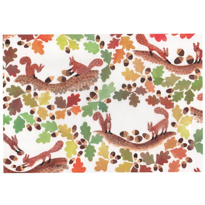 4legs A4 Wrapping Paper - Squirrels in Autumn
