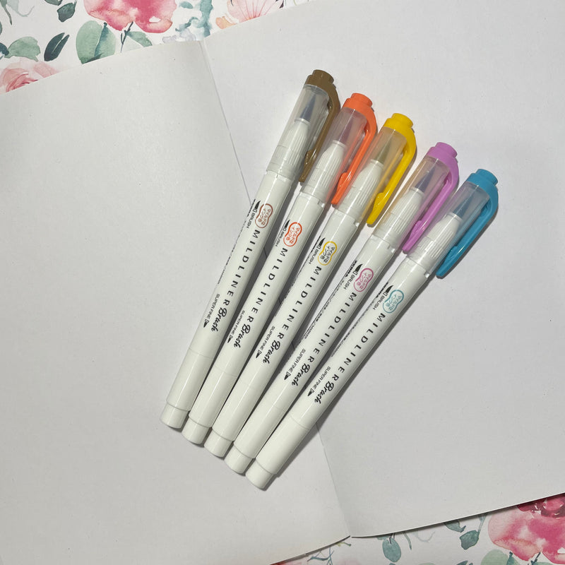 Zebra MILDLINER Double Ended Brush Pen Set - Warm