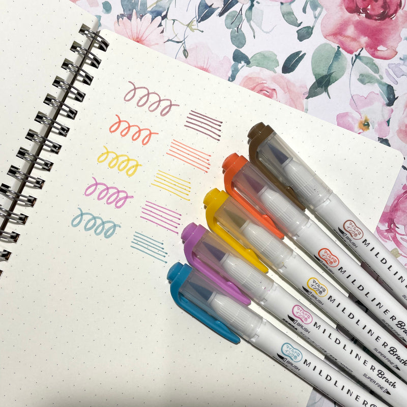 Zebra MILDLINER Double Ended Brush Pen Set - Warm