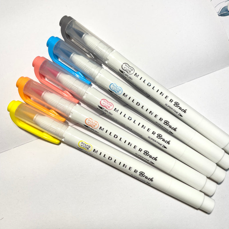 Zebra MILDLINER Double Ended Brush Pen Set - Friendly