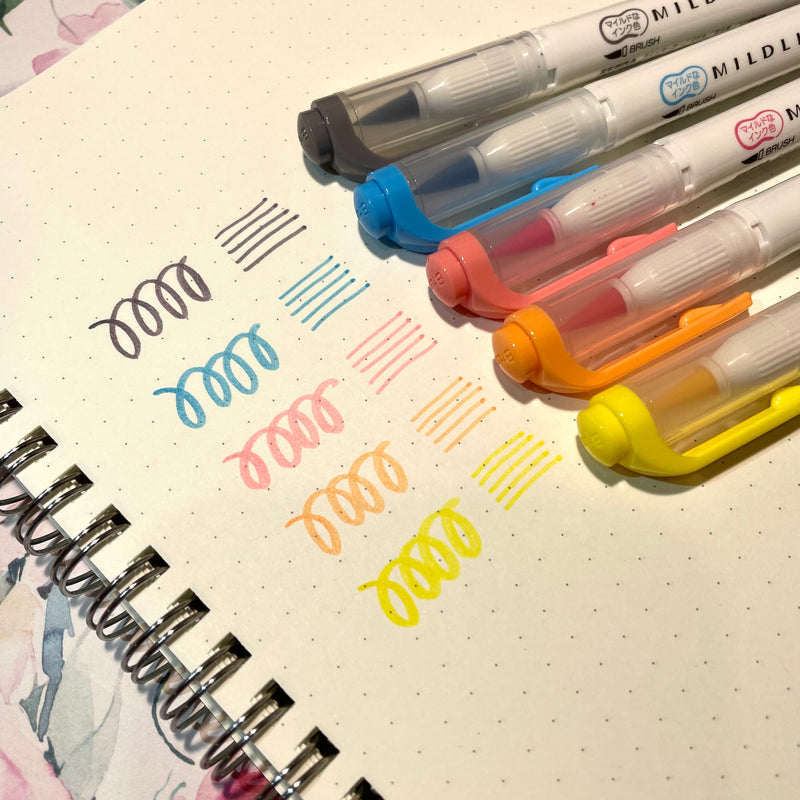Zebra MILDLINER Double Ended Brush Pen Set - Friendly