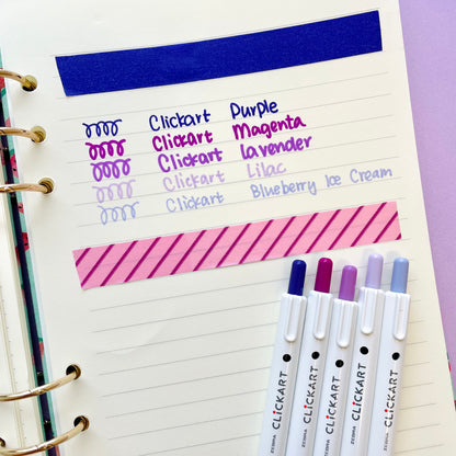 Zebra CLiCKART Retractable Markers - Purple Series