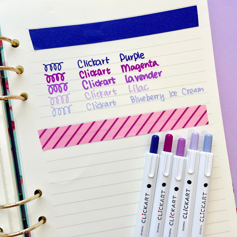 Zebra CLiCKART Retractable Markers - Purple Series