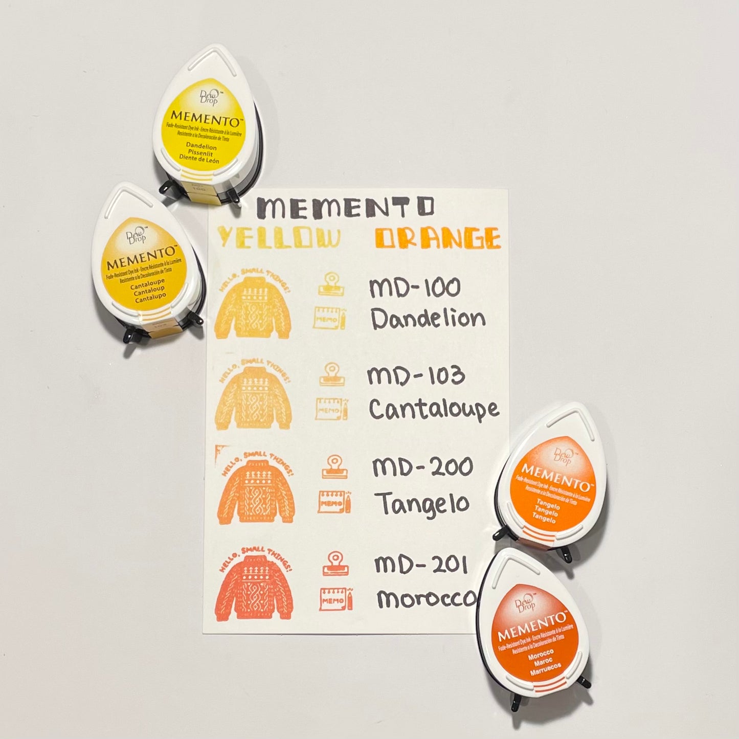 Tsukineko Memento Dew Drop Ink Pad - Yellow and Orange Series