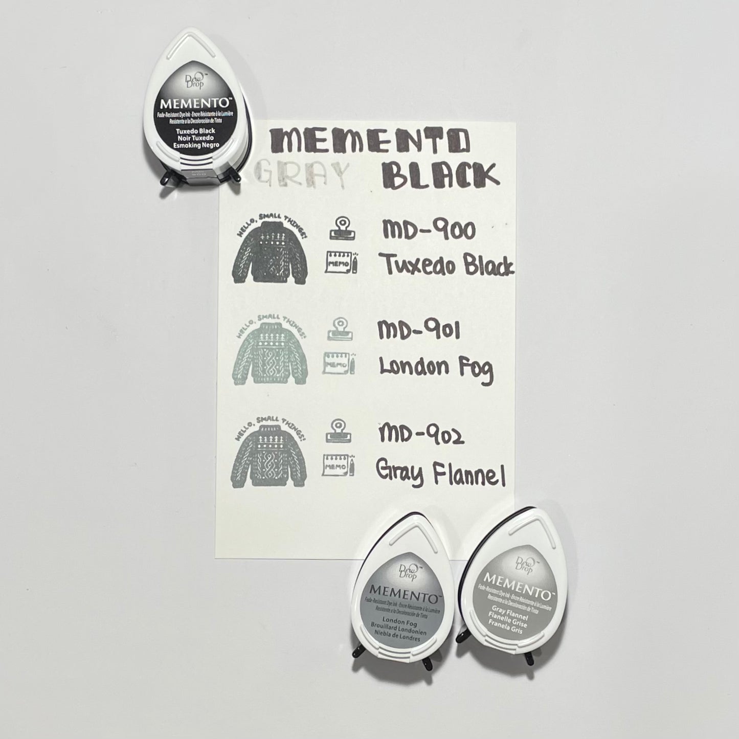 Tsukineko Memento Dew Drop Ink Pad - Grey and Black Series