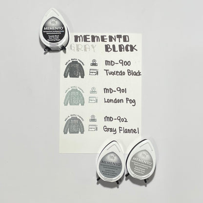 Tsukineko Memento Dew Drop Ink Pad - Grey and Black Series