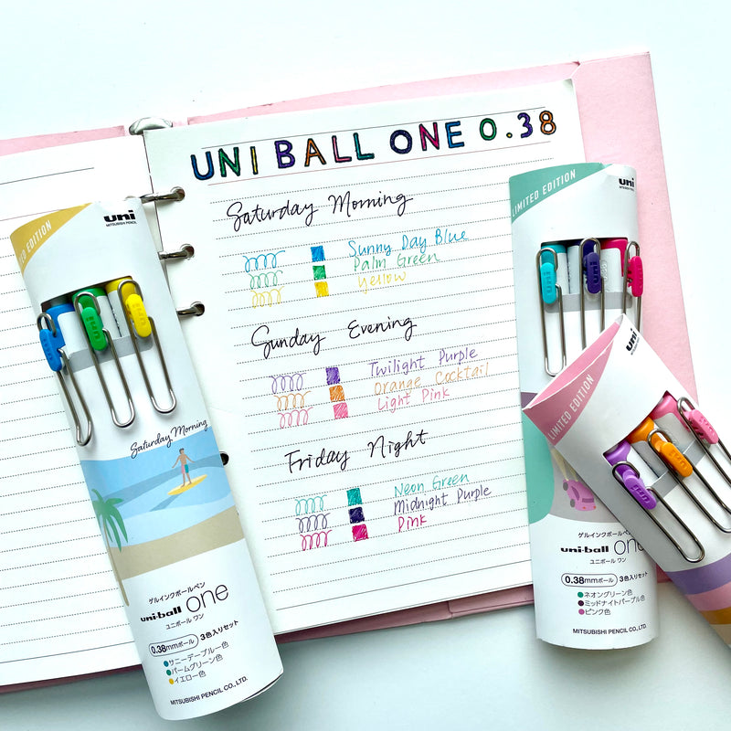 Uni-ball One Gel Pens City Pop 3 Colours Set 0.38mm - Sunday Evening