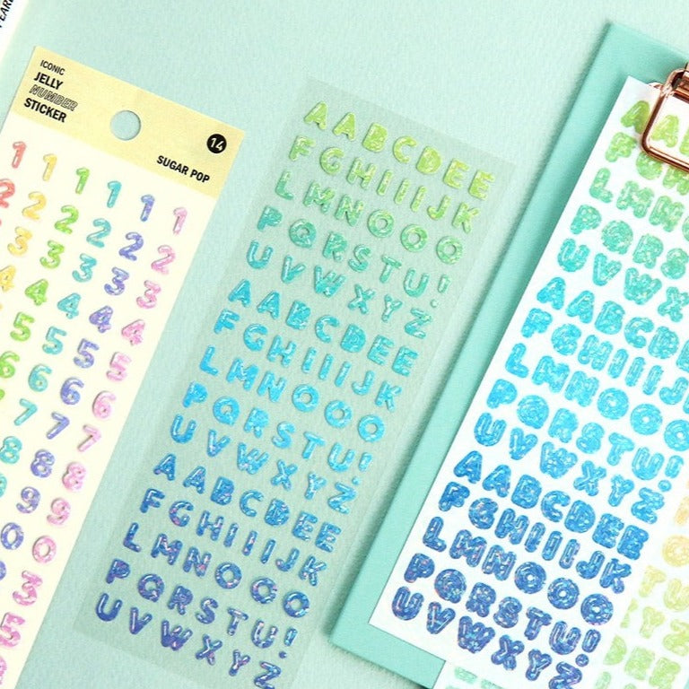 Iconic Jelly Alphabet & Number Stickers