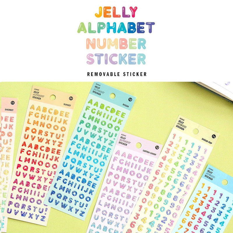 Iconic Jelly Alphabet & Number Stickers