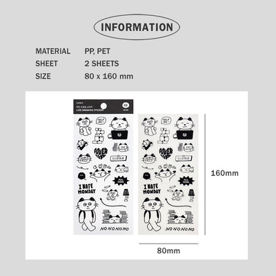 Iconic Line Drawing Stickers