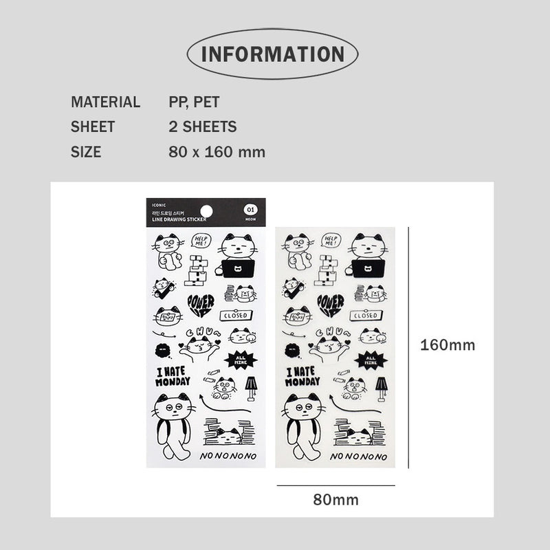 Iconic Line Drawing Stickers