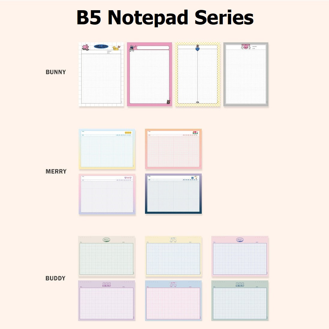 Iconic B5 Merry Grid Notepad