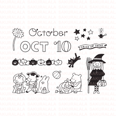 Sakuralala x Igloo*Dining* 365™ Clear Stamps - October