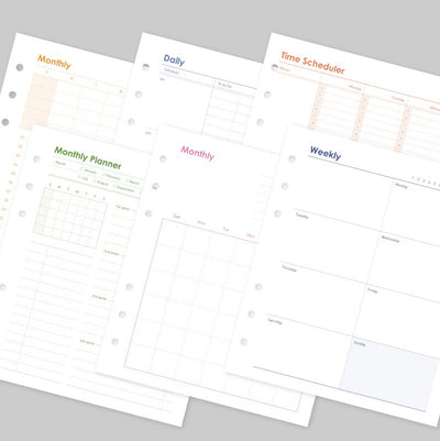 Jam Studio A6 Wide Planner Refill - 02 Monthly Pink