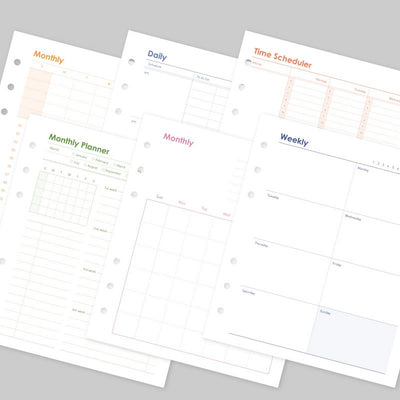 Jam Studio A6 Wide Planner Refill - 03 Monthly Orange