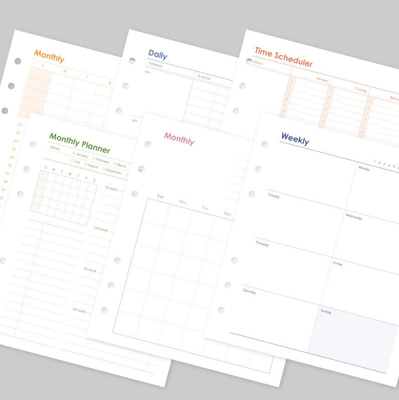 Jam Studio A6 Wide Planner Refill - 02 Monthly Pink