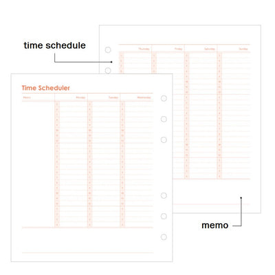 Jam Studio A6 Wide Planner Refill - 06 Time Scheduler