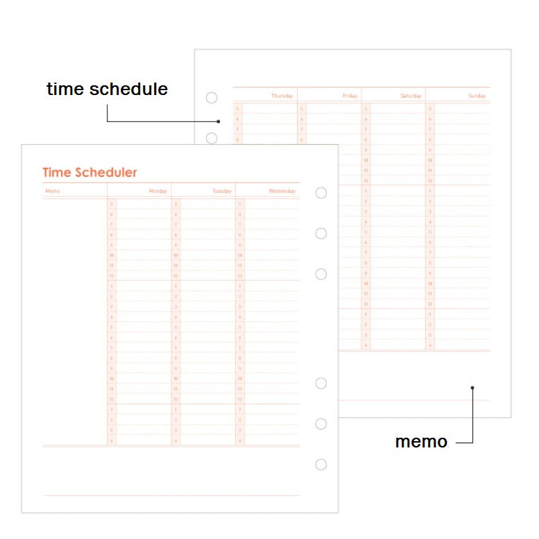 Jam Studio A6 Wide Planner Refill - 06 Time Scheduler