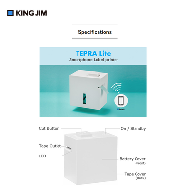 King Jim TEPRA Lite Smartphone Label Printer (LR30GS - White)