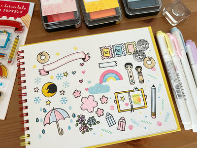 Sakuralala x Rainbowholic Clear Stamps - Kawaii Journaling