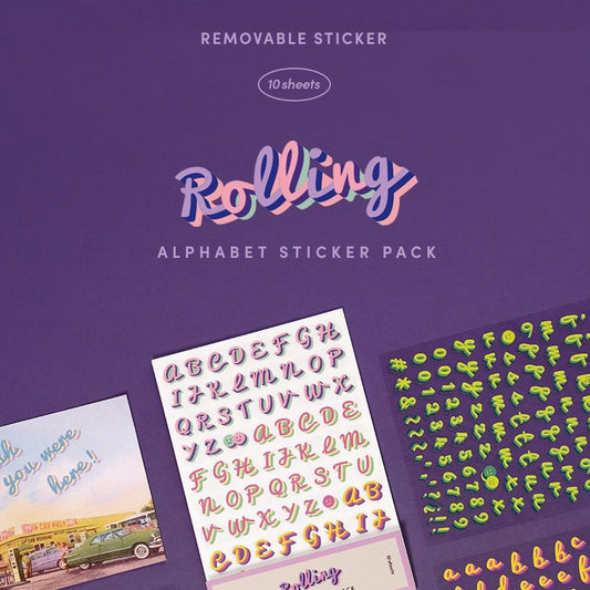 Iconic Alphabet & Number Sticker Pack - Rolling