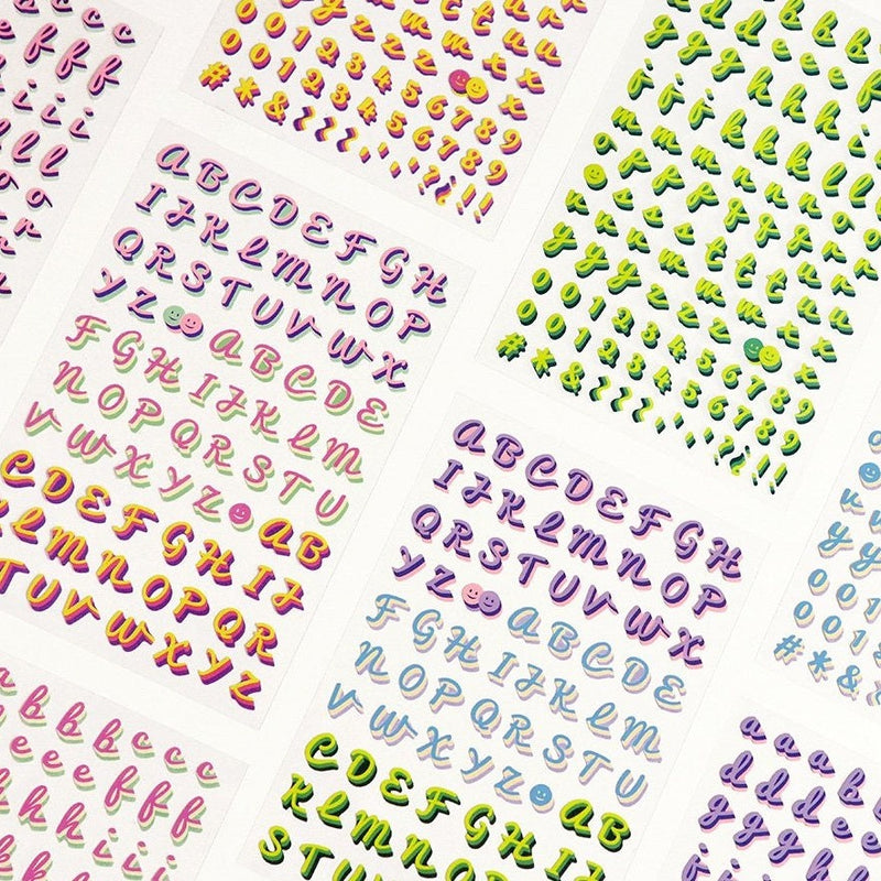 Iconic Alphabet & Number Sticker Pack - Rolling