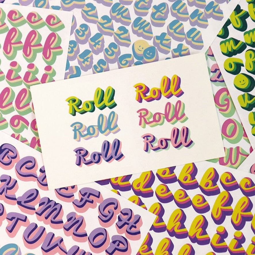 Iconic Alphabet & Number Sticker Pack - Rolling