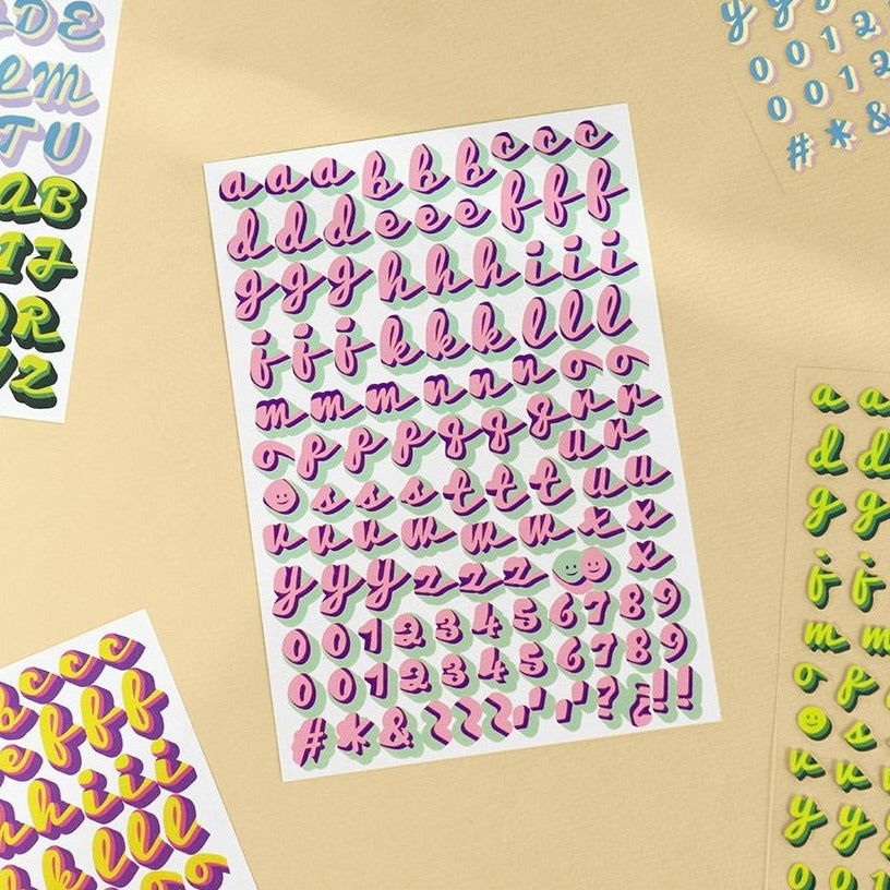 Iconic Alphabet & Number Sticker Pack - Rolling