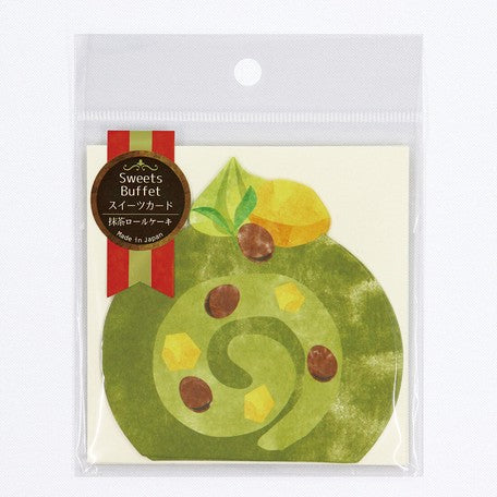 Kamiiso Sansyo Sweets Card - Matcha Roll Cake