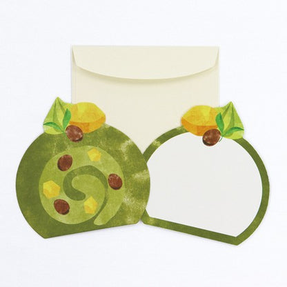 Kamiiso Sansyo Sweets Card - Matcha Roll Cake