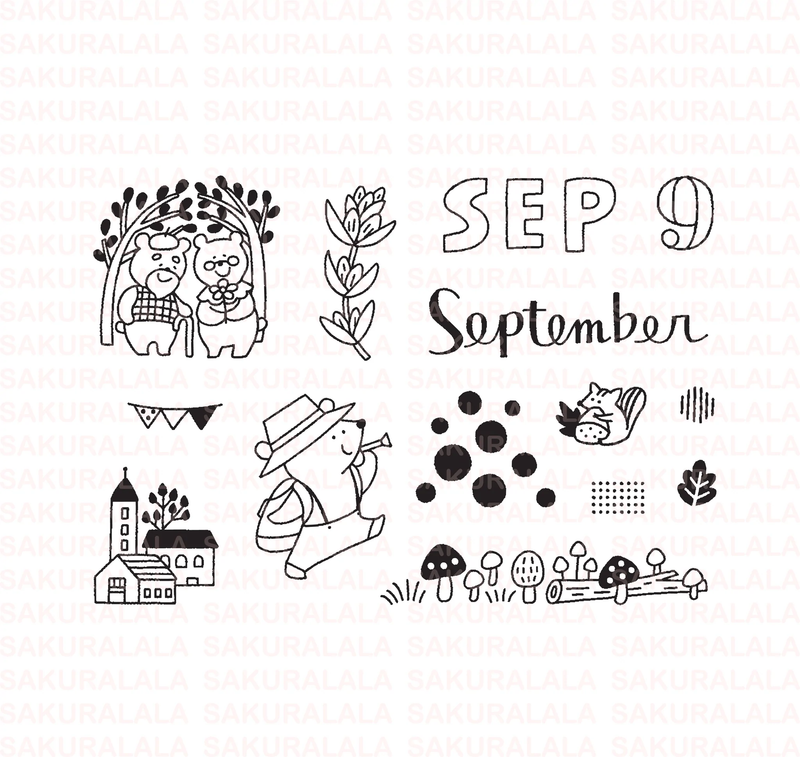 Sakuralala x Igloo*Dining* 365™ Clear Stamps - September