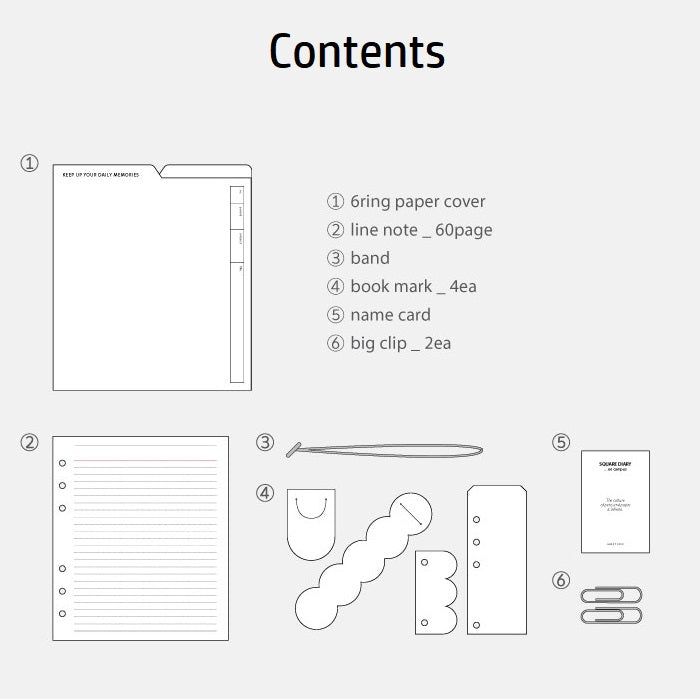 Jam Studio A6 Wide Square Diary Paper Cover
