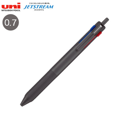 Uni JETSTREAM 3 Colour Ballpoint Pen 0.7mm - Charcoal Grey