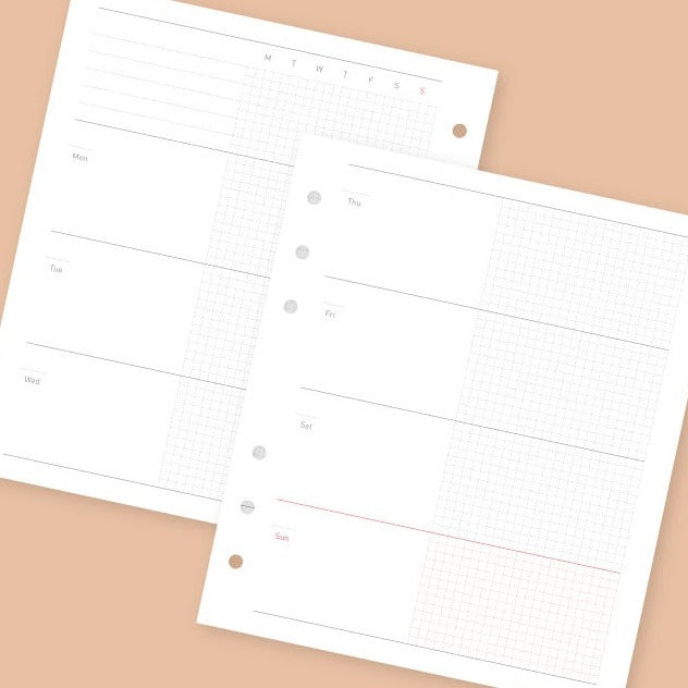 Jam Studio A6 Wide Planner Refill - Weekly Horizontal