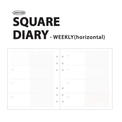 Jam Studio A6 Wide Planner Refill - Weekly Horizontal