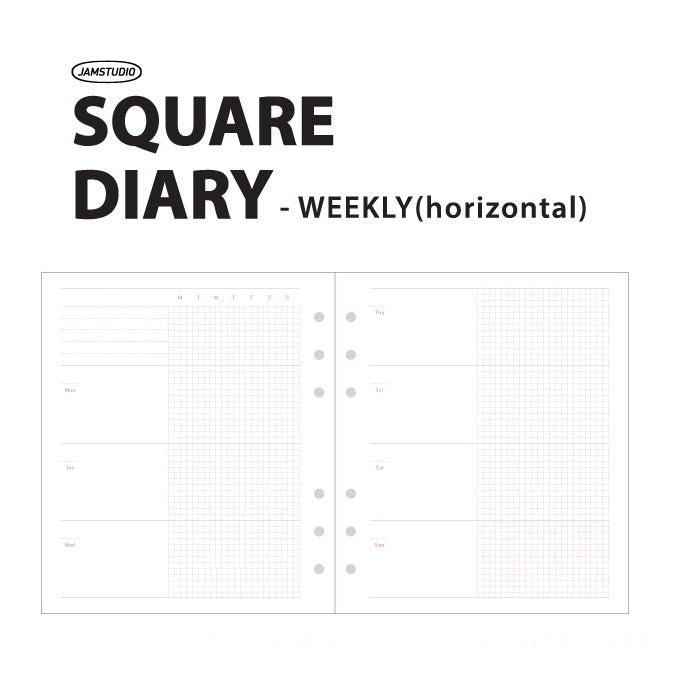 Jam Studio A6 Wide Planner Refill - Weekly Horizontal
