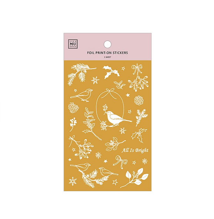 MU Lifestyle Gold Foil Print On Stickers - Robin&