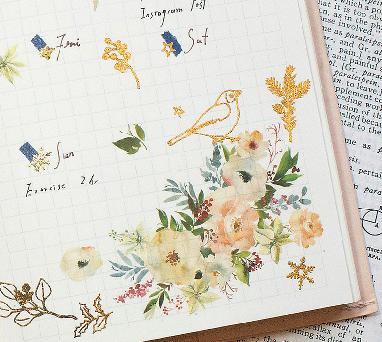 MU Lifestyle Gold Foil Print On Stickers - Robin&