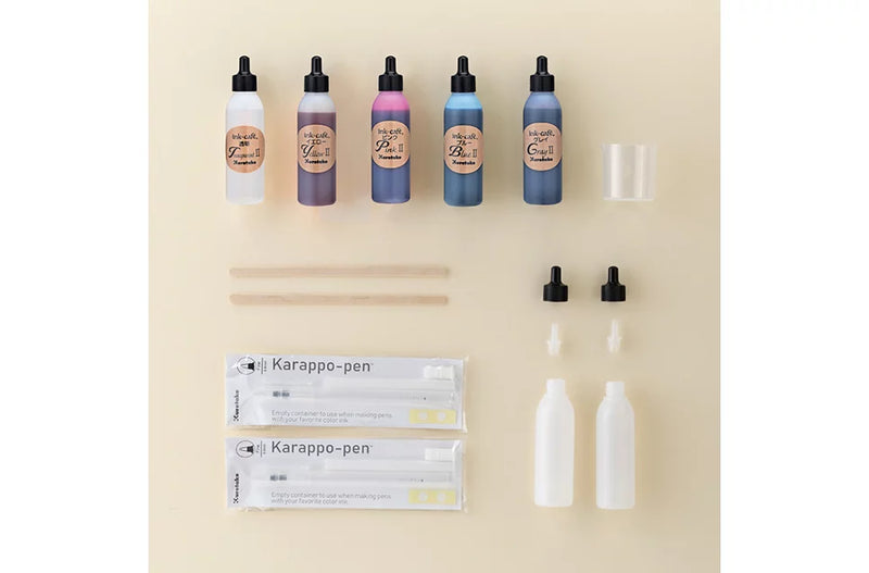 Kuretake Ink-Cafe at Home - Make Your Own Pen with 5 Inks Set