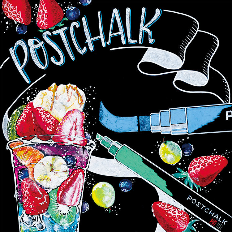 Kuretake ZIG POSTCHALK Marker Wet-Wipe 6mm Tip - Basic 8 Colours Set