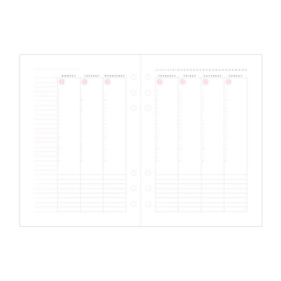 Mark's A5 System Planner Diary Refill - Weekly Vertical Pink