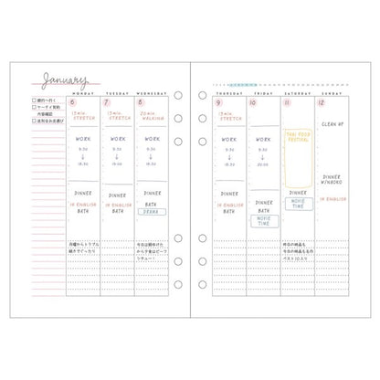 Mark's A5 System Planner Diary Refill - Weekly Vertical Pink