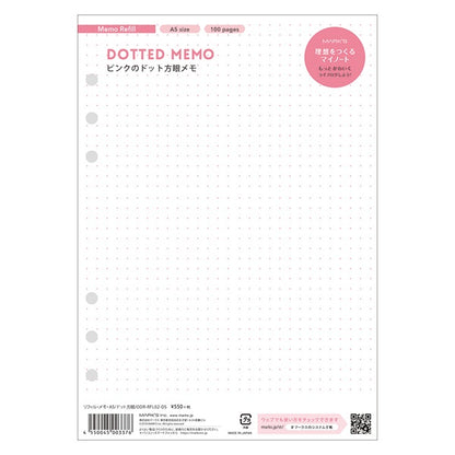 Mark's A5 System Planner Memo Refill - Dotted Memo Pink