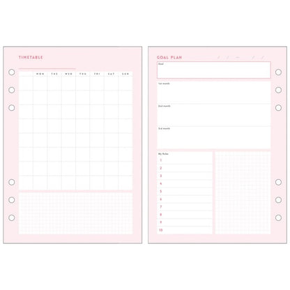 Mark's A5 System Planner Contents Refill - Study Note Set