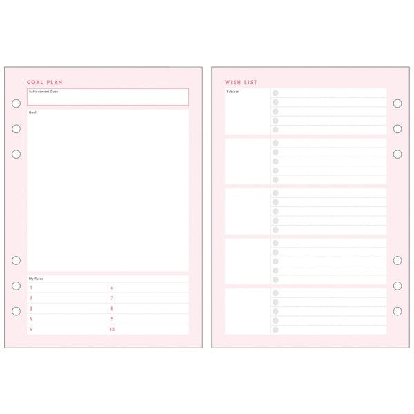 Mark's A5 System Planner Contents Refill - Girl's Note Set