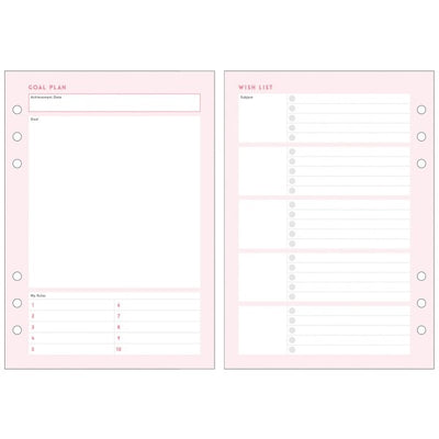 Mark's A5 System Planner Contents Refill - Girl's Note Set